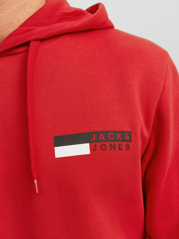 Jack & Jones Corp Logo Sweat Hood - True Red