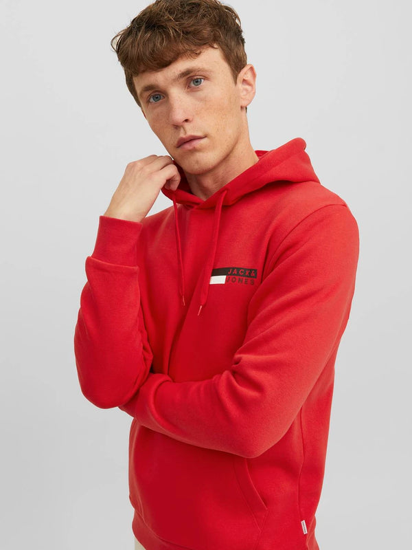 Jack & Jones Corp Logo Sweat Hood - True Red