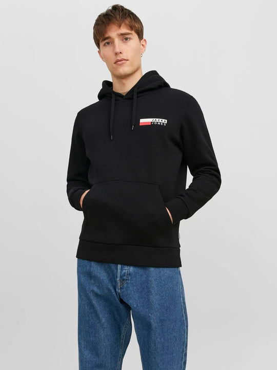 Jack & Jones Corp Logo Sweat Hood - Black
