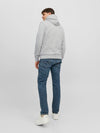 Jack & Jones Corp Logo Sweat Hood - White Melange