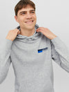 Jack & Jones Corp Logo Sweat Hood - White Melange