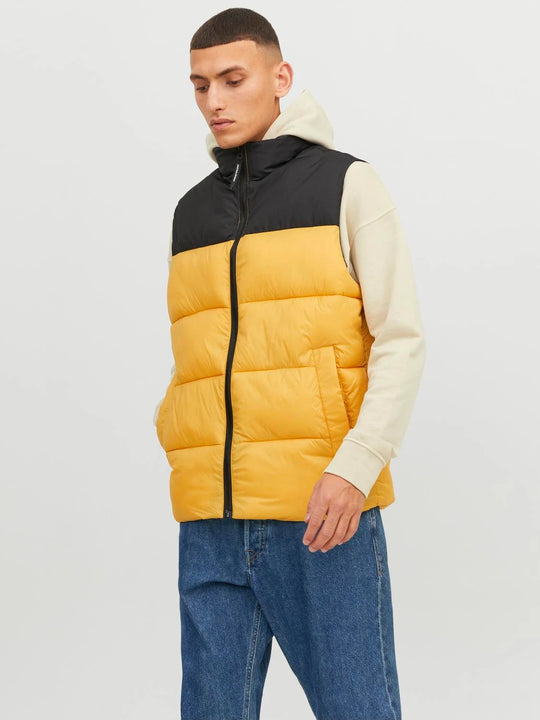 Jack & Jones Toby Bodywarmer Gilet - Honey Gold/Black