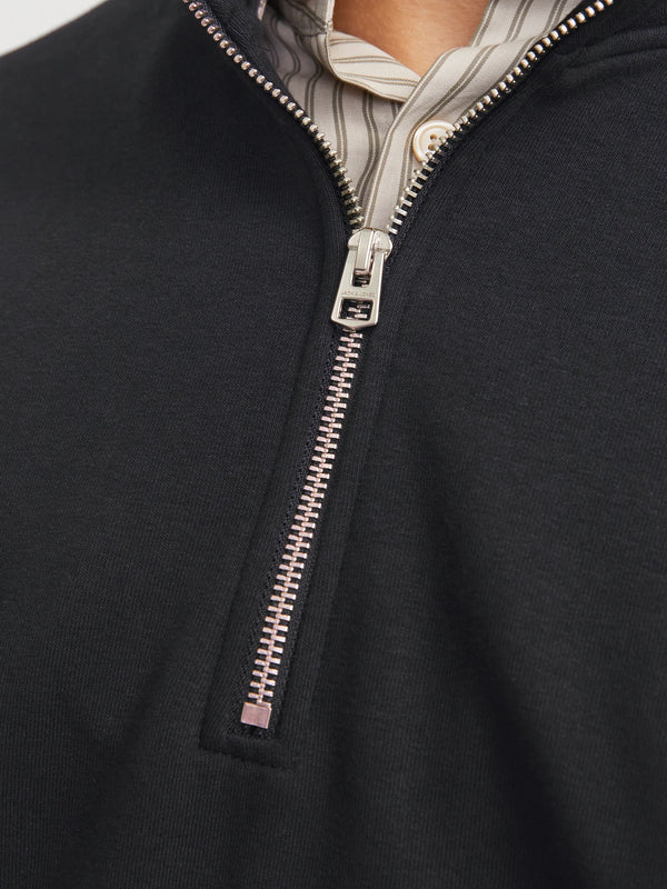 Jack & Jones Urban Edge Sweat Half Zip - Black [Size XL]