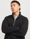Jack & Jones Urban Edge Sweat Half Zip - Black [Size XL]