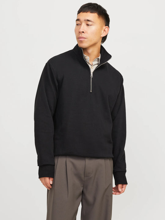 Jack & Jones Urban Edge Sweat Half Zip - Black [Size XL]