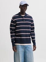 Jack & Jones Totcha Knit Stripe Polo - Sky Captain