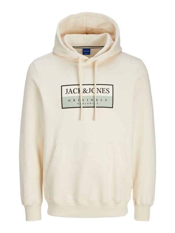 Jack & Jones Frederiksberg Box Sweat Hood - Antique White