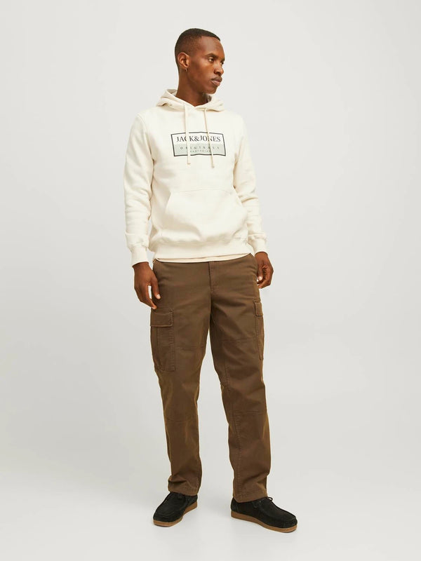 Jack & Jones Frederiksberg Box Sweat Hood - Antique White