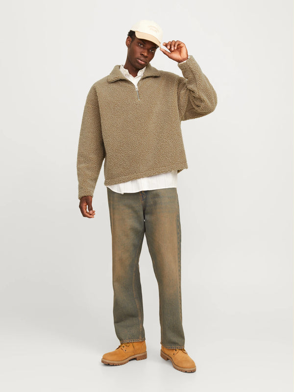 Jack & Jones Roxbury Teddy Sweat High Neck - Cornstalk