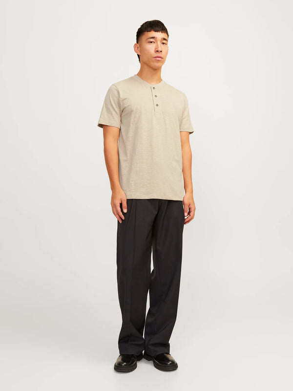 Jack & Jones Nixs Henley SS Tee - Sand