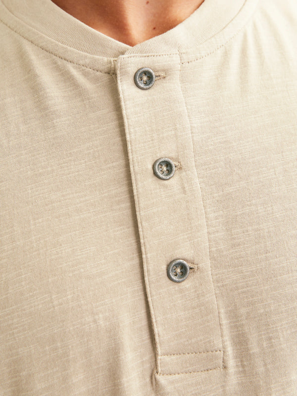 Jack & Jones Nixs Henley SS Tee - Sand