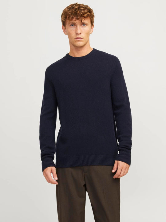 Jack & Jones Lambswool Knit Crew Neck - Night Sky