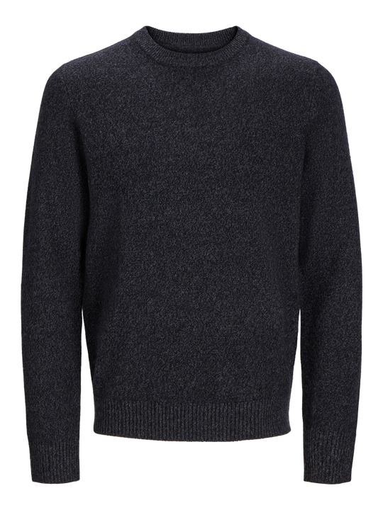 Jack & Jones Lambswool Knit Crew Neck - Black Beauty/Twist