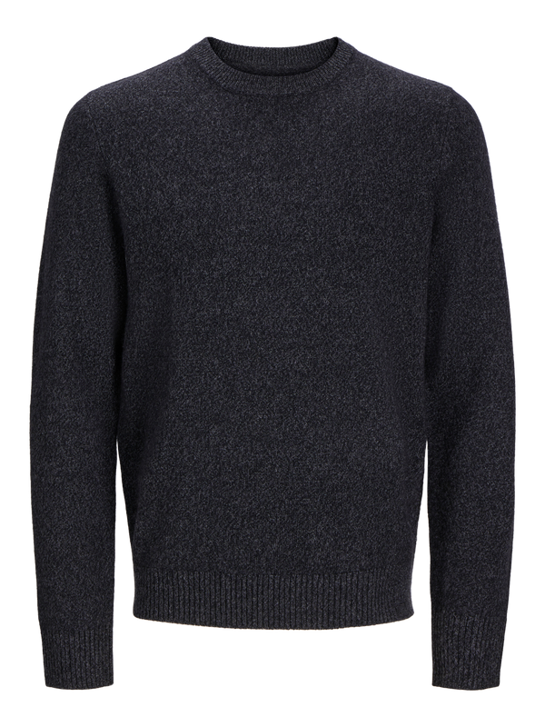 Jack & Jones Lambswool Knit Crew Neck - Black Beauty/Twist