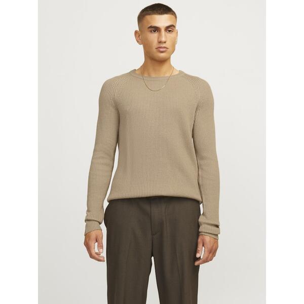 Jack & Jones Pannel Knit Crew Neck - Crockery