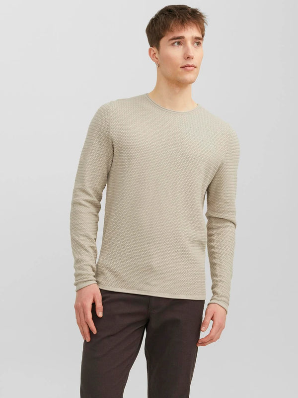 Jack & Jones Miguel Knit Crew Neck Noos - Island Fossil Twist