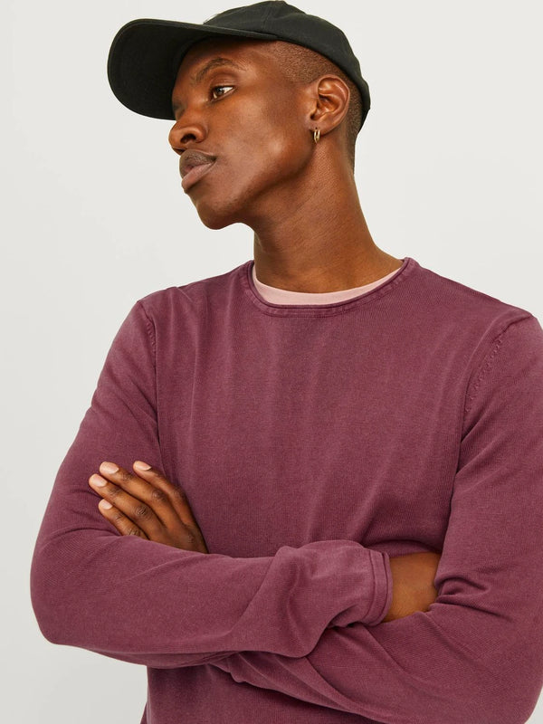 Jack & Jones Eleo Knit Crew Neck Noos - Hawthorn Rose