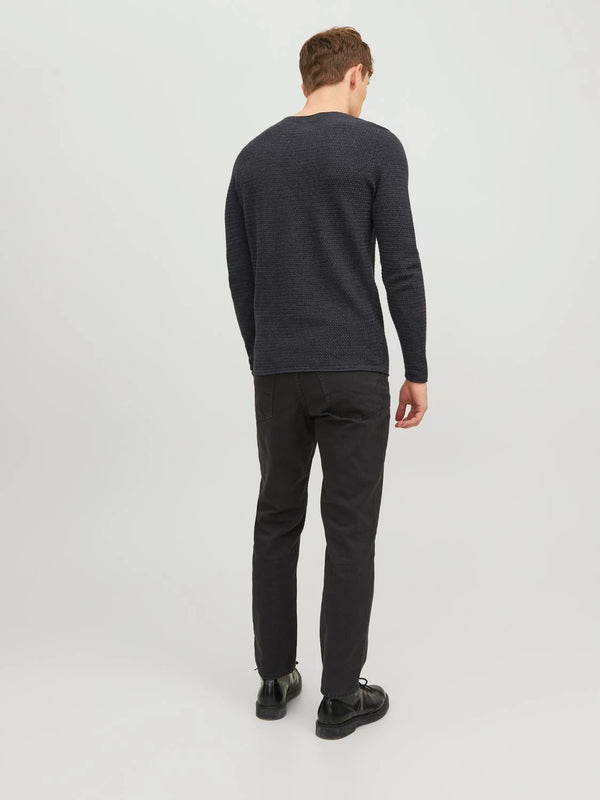 Jack & Jones Miguel Knit Crew Neck Noos - Dark Grey Melange