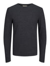 Jack & Jones Miguel Knit Crew Neck Noos - Dark Grey Melange