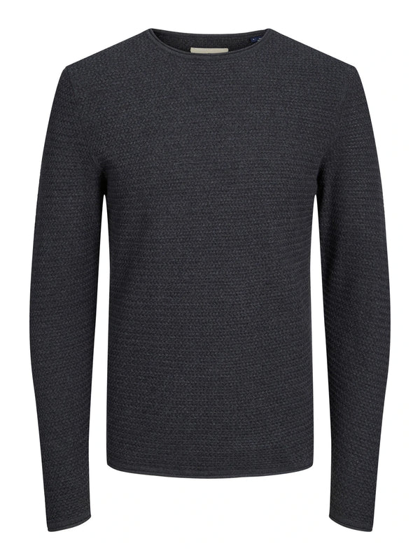 Jack & Jones Miguel Knit Crew Neck Noos - Dark Grey Melange