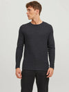 Jack & Jones Miguel Knit Crew Neck Noos - Dark Grey Melange