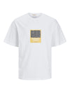 Jack & Jones Mykonos Geo Front Tee SS C.N LN - Bright White