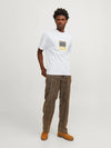 Jack & Jones Mykonos Geo Front Tee SS C.N LN - Bright White