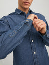 Jack & Jones Rowen Twill Relaxed Shirt LS - Dark Blue Denim