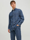 Jack & Jones Rowen Twill Relaxed Shirt LS - Dark Blue Denim