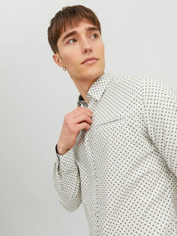 Jack & Jones Jeremy Detail Shirt LS Noos - Cloud Dancer