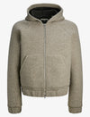 Jack & Jones Terrain Bonded Wool Hoodie - Grey Melange