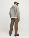 Jack & Jones Terrain Bonded Wool Hoodie - Grey Melange