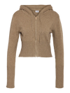 Noisy May Nouria Long Sleeve Zip Knit Cardigan - Toasted Coconut