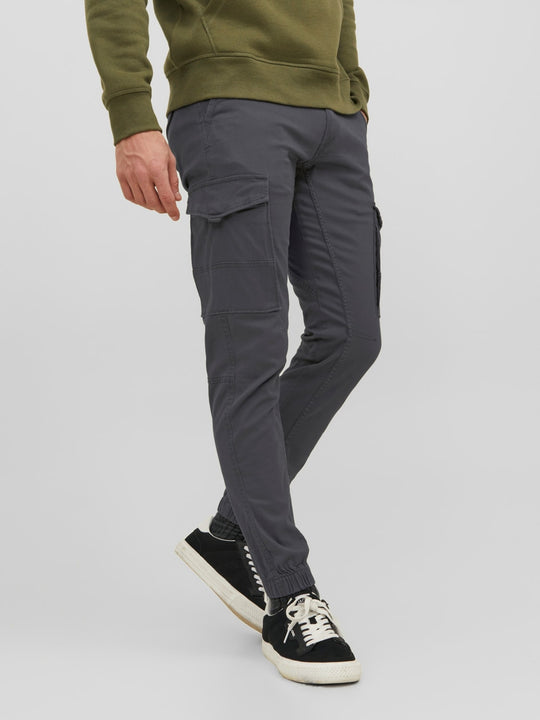 Jack & Jones Paul Flake Slim Cargo Pants - Asphalt