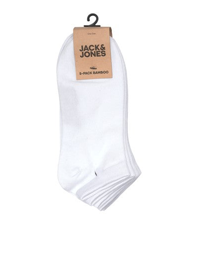 Jack & Jones Basic Bamboo Short Sock 5 Pack White