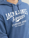 Jack & Jones Core Logo Sweat Hood Ensign Blue Melange