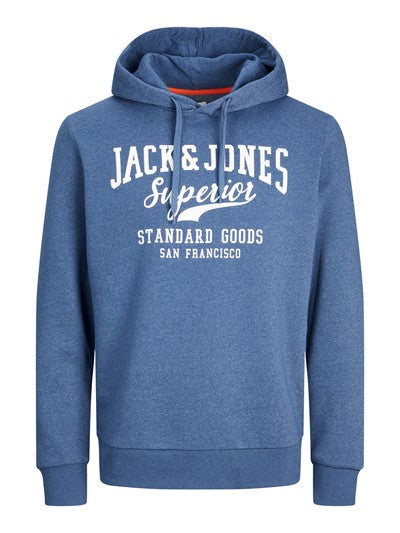 Jack & Jones Core Logo Sweat Hood Ensign Blue Melange