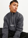 Jack & Jones Vesterbro Sweat Quarter Zip HN Noos - Iron Gate