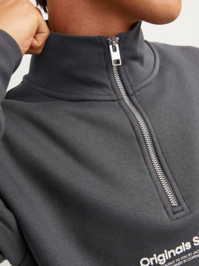 Jack & Jones Vesterbro Sweat Quarter Zip HN Noos - Iron Gate