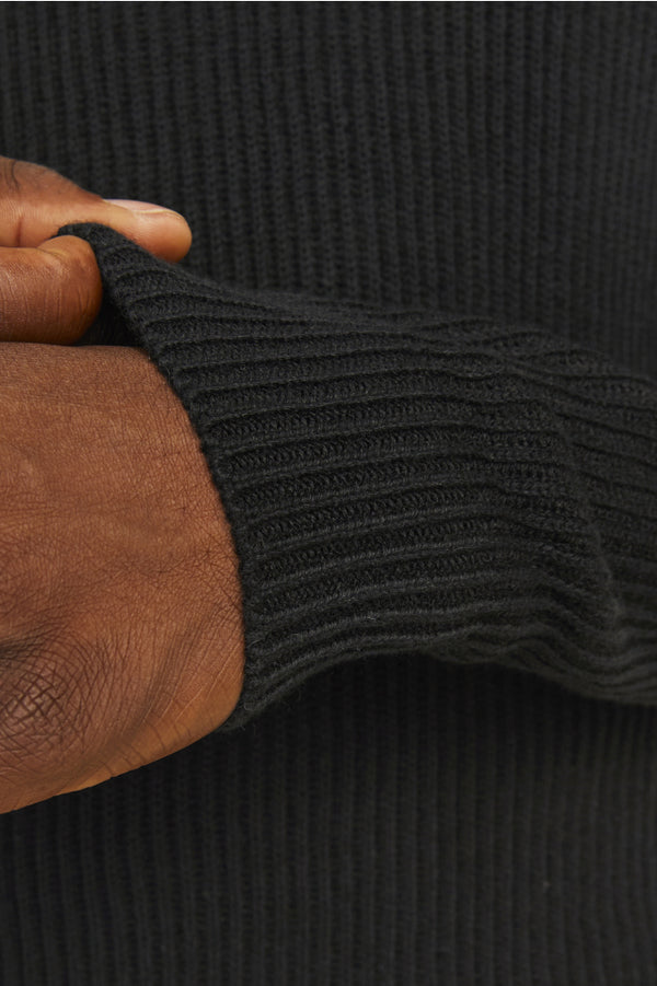 Jack & Jones Pannel Knit Crew Neck - Black