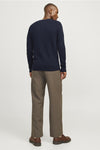 Jack & Jones Pannel Knit Crew Neck - Navy Blazer [Size XL]