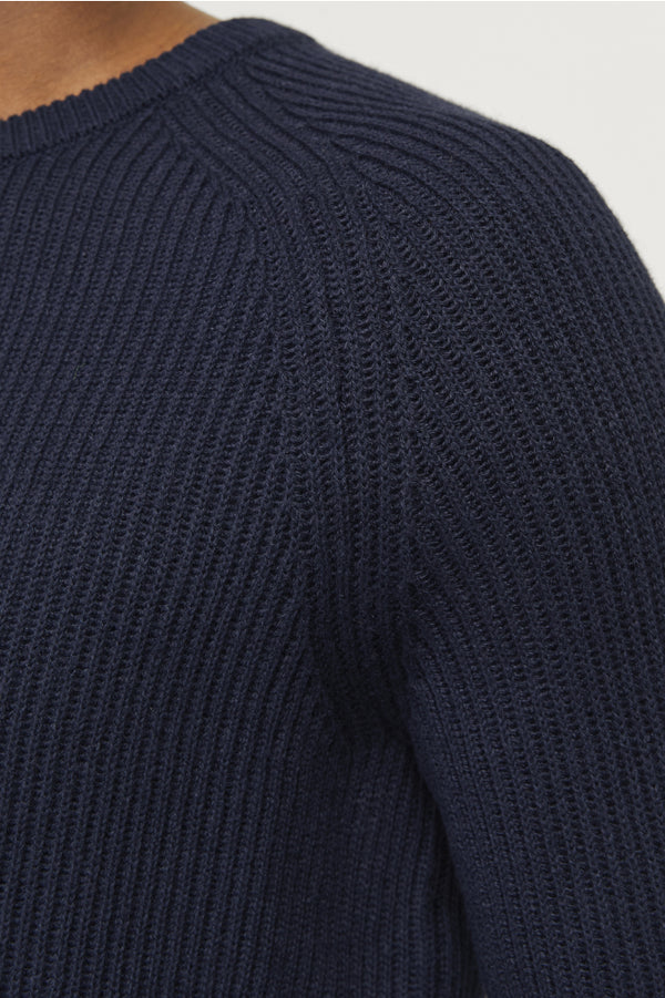 Jack & Jones Pannel Knit Crew Neck - Navy Blazer [Size XL]