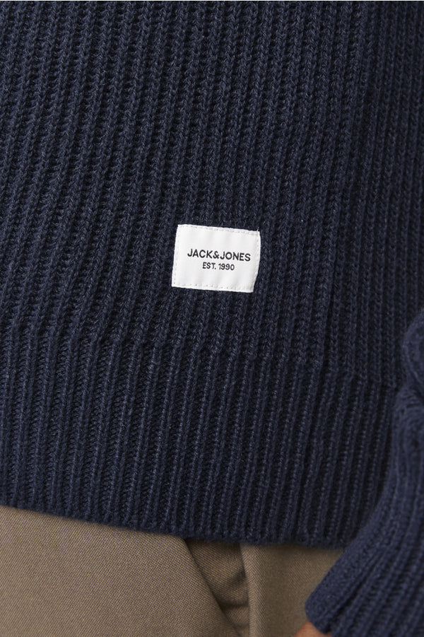 Jack & Jones Pannel Knit Crew Neck - Navy Blazer [Size XL]