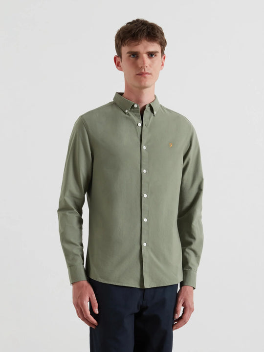 Farah Brewer Long Sleeve Shirt - Tarragon Green
