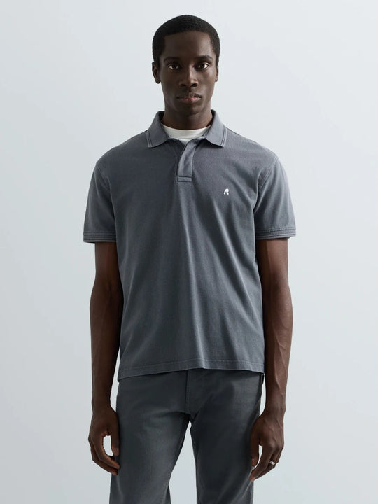 Replay Regular Fit Cotton Polo Shirt - Deep Grey M13LJ.000.00L05G.C01H