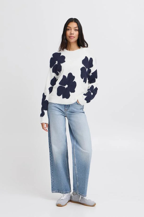 B.young Omea Flower Jumper -  Marshmallow Mix