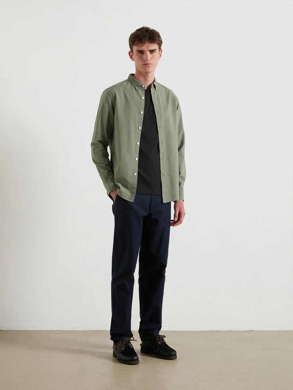 Farah Brewer Long Sleeve Shirt - Tarragon Green
