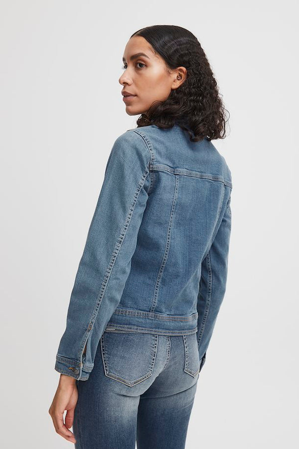 B.young Pully Denim Jacket - Mid Blue Denim