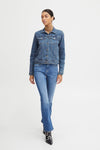 B.young Pully Denim Jacket - Mid Blue Denim