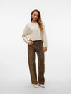 Vero Moda Tessa High Rise Wide Stretch Jeans - Silver Mink/Leopard